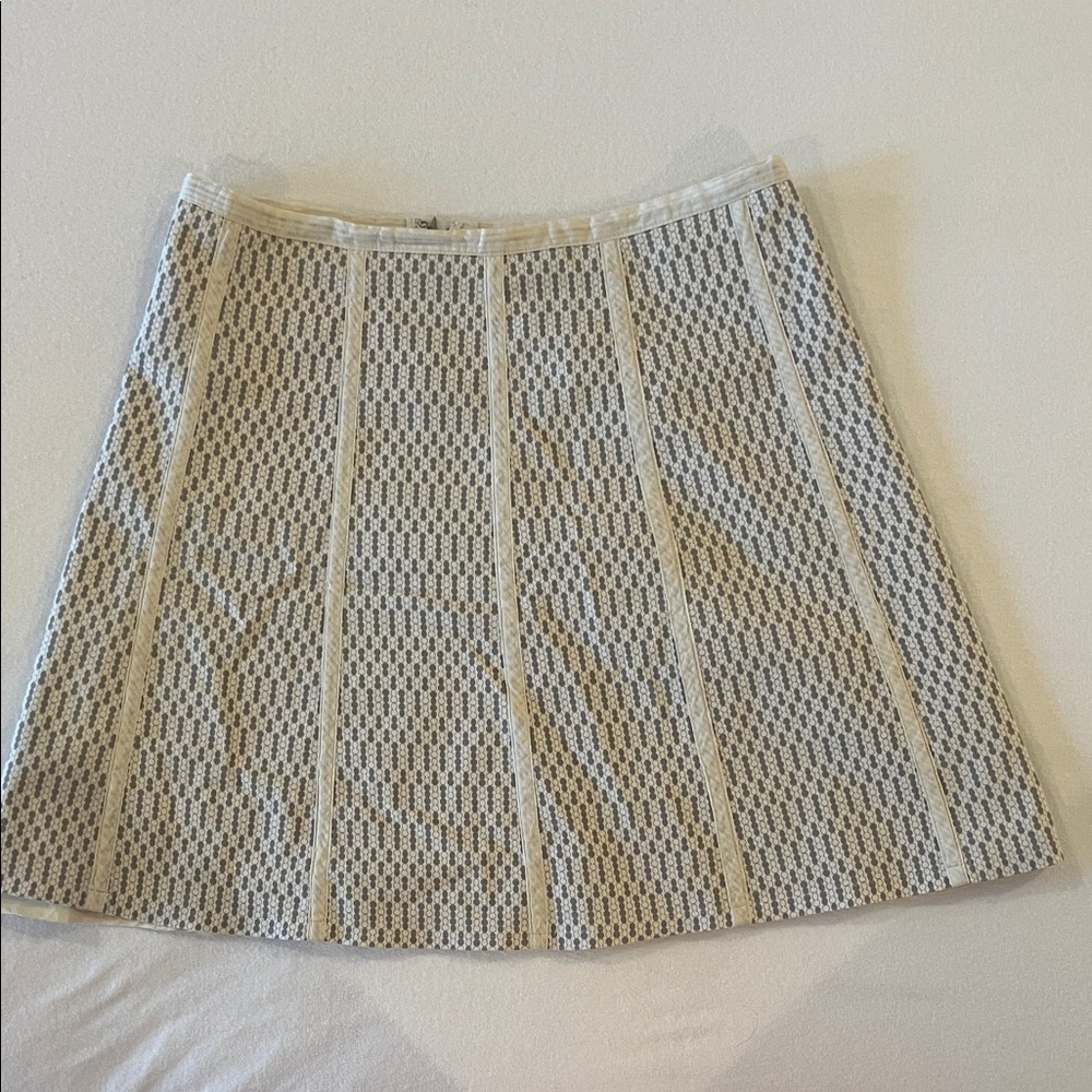 Proenza Schouler Cream and Grey A-Line Skirt